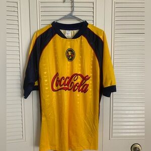 Vintage early 2000s Coca Cola Club America Football Soccer Jersey Shirt Aguilas